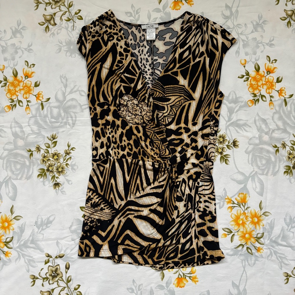 Cache Size S Animal Print Top - image 1